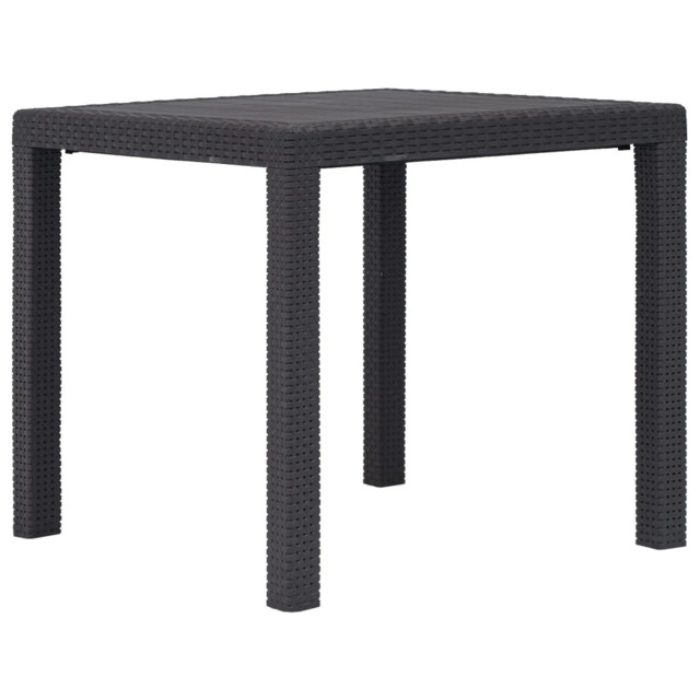 Outdoor Patio Plastic Rattan Look Square Garden Dining Dinner Table
