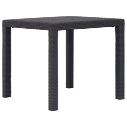 Outdoor Patio Plastic Rattan Look Square Garden Dining Dinner Table