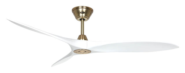 Dc Ceiling Fan With Remote Indoor Fan Eco Airscrew Brass / Matt White