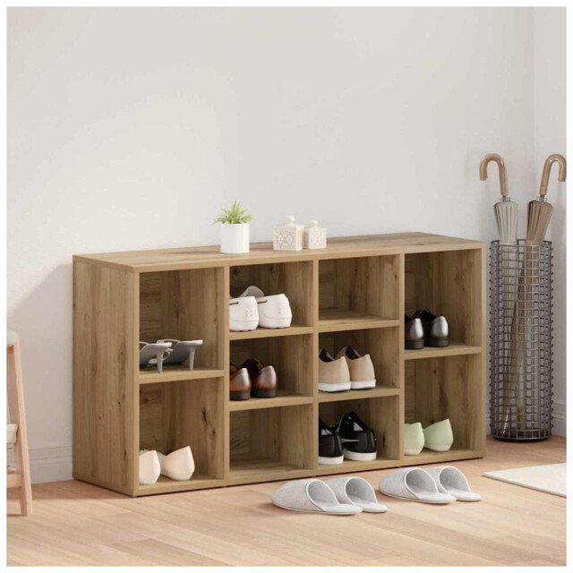 Shoe Bench Artisan Oak 103x30x54.5cm Engineered Wood 10-shelf Hallway