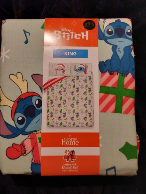 Disney Christmas Stitch & Angel Kingsize Reversible Duvet Cover Set