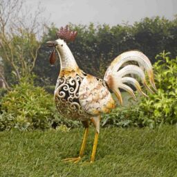 Solar Metal Cockerel Garden Light Led Lighting Animal Ornament 1050540