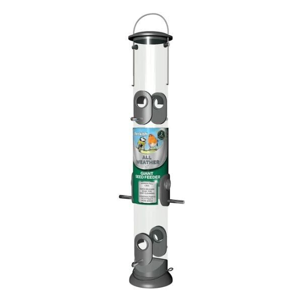 Peckish All Weather Bird Seed Feeder Large With 6 Metal Ports +