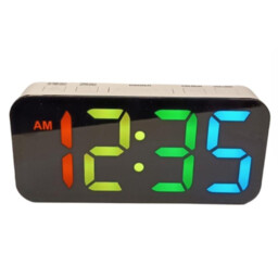 Digital Alarm Clock White Plastic Jumbo Large Colourful Display Usb-c