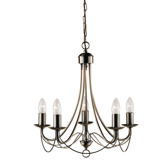 5 Lights Antique Brass Ceiling Fitting Pendant Light With Candle Style