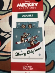 Mickey And Friends Chip & Dale Christmas Double Reversible Duvet Cover