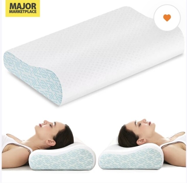 Joynox Memory Foam Neck Support Pillow With Cooling Cover -