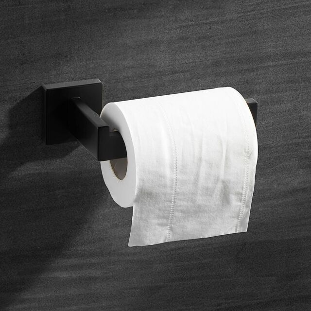Matte Black Toilet Roll Holder Wall Mounted Premium 304 Stainless
