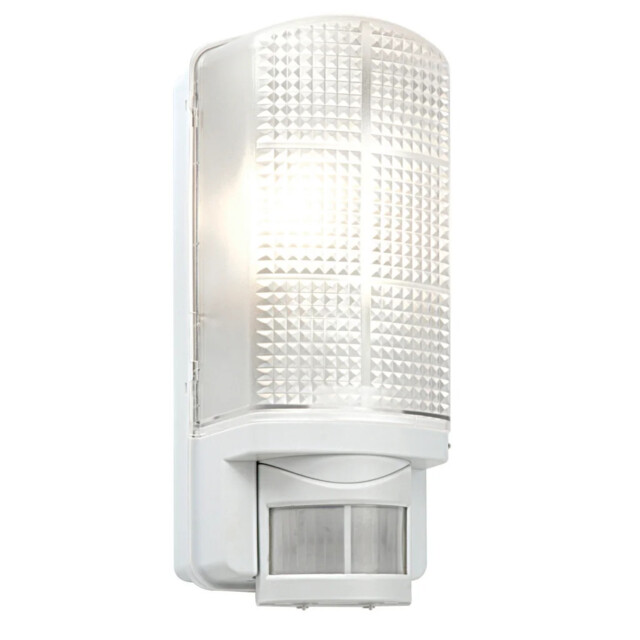 Outdoor Light White Motion Pir Wall Polycarbonate Bulkhead Saxby 48740