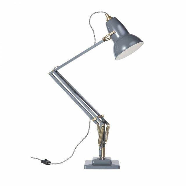 Anglepoise Original 1227 Brass Desk Lamp In Elephant Grey