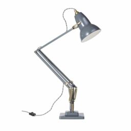 Anglepoise Original 1227 Brass Desk Lamp In Elephant Grey