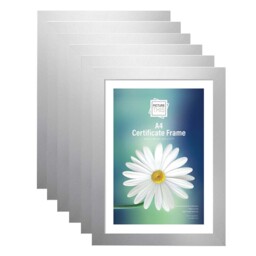 6 X A4 Certificate Silver Photo Picture Frames Wooden Wall Hang
