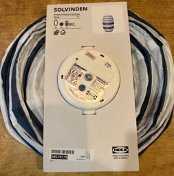 Ikea Solvinden Blue Stripe Oval Led Outdoor Hanging Light 43cm