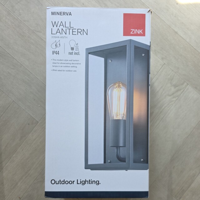Outdoor Light Grey Minerva Wall Anthracite Zink Zn-20944-anth