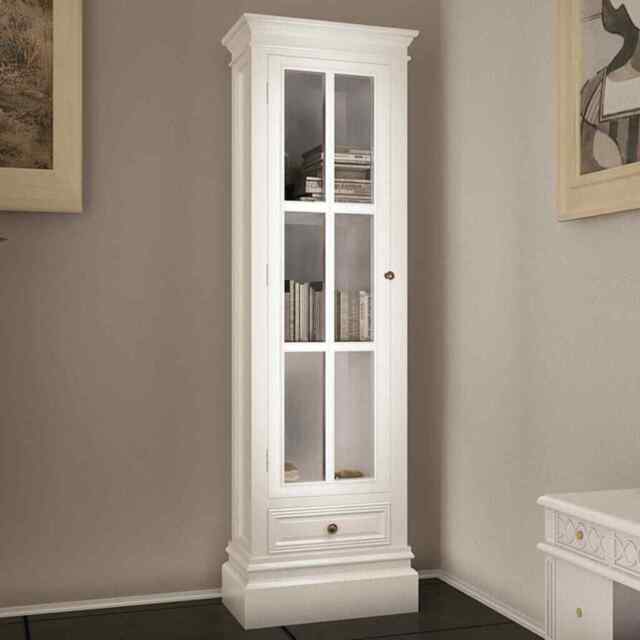 Chic Bookcase Cabinet With 3 Shelves White Wooden Vidaxl
