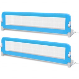 2x Toddler Bed Rail Blue 150x42cm Cotbed Protective Gate Guard Vidaxl