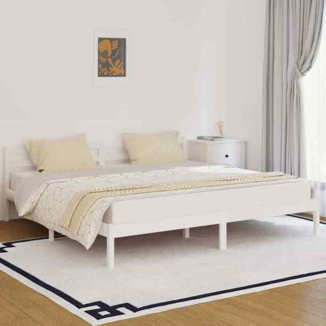 Day Bed Solid Wood Pine 200x200 Cm Super King White Vidaxl