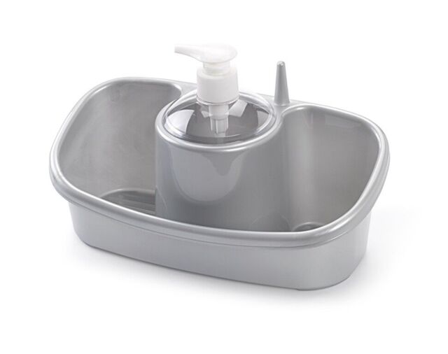 Albero Plasticforte Dishwashing Pump Dispenser Silver Plastic Holder