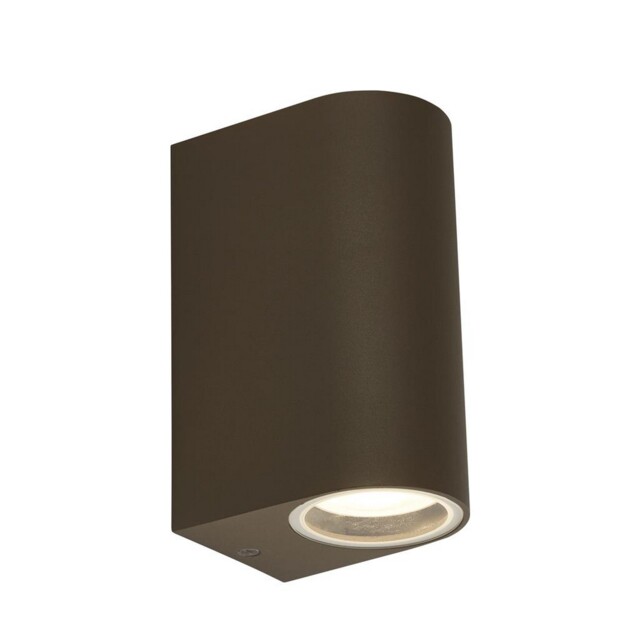 Led 2 Bulbs Garden Porch Patio Outdoor Wall Light Rust Brown And Glass