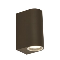 Led 2 Bulbs Garden Porch Patio Outdoor Wall Light Rust Brown And Glass