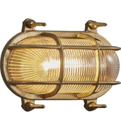 Wall Light Brass Looe/helford Ip64 Nordlux 49031035 Dl130br