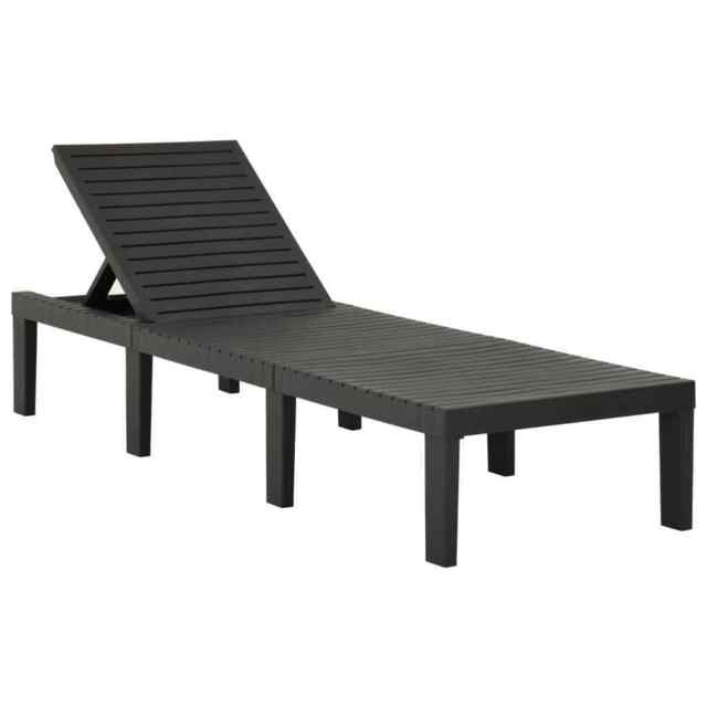 Sun Lounger Plastic Anthracite Vidaxl