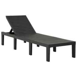 Sun Lounger Plastic Anthracite Vidaxl