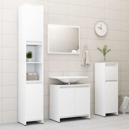 Bathroom Furniture Set White Engineered Wood Sink Cabinet 60x33x60
