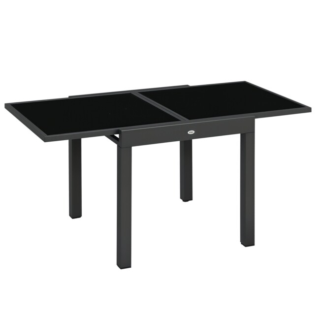 Outsunny Extendable Garden Outdoor Aluminium Dining Table Patio Table,