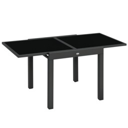Outsunny Extendable Garden Outdoor Aluminium Dining Table Patio Table,