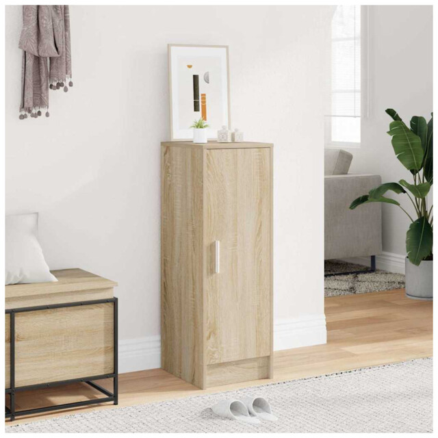 Shoe Cabinet Sonoma Oak 32x35x92cm Engineered Wood 2-door Slim Storage