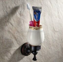 Black Oil Rubbed Bronze Wall Mounted Bathroom Single Toothbrush Holder