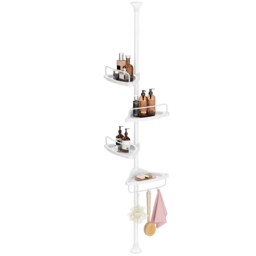 Songmics Shower Corner Shelf, 35 Cm (l) X 9.84 (w) X 120.08 (h), White