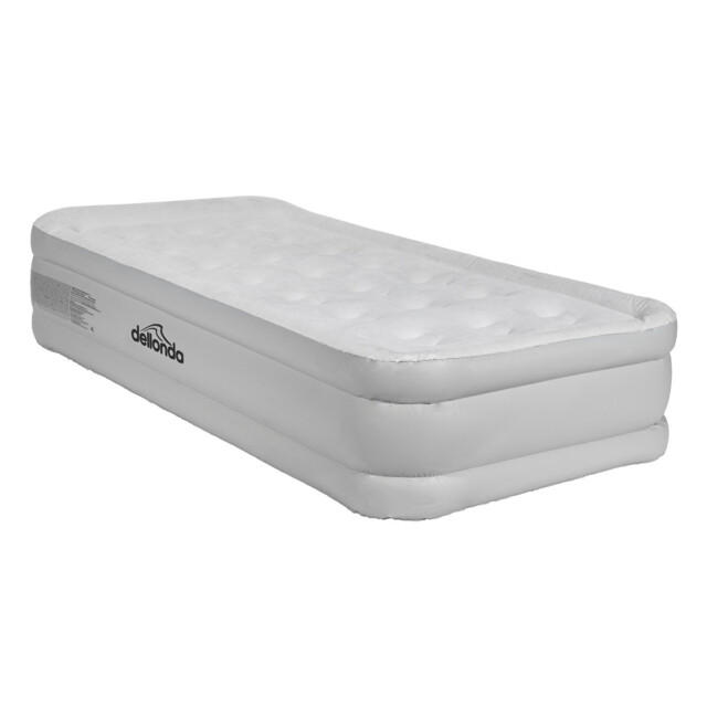 Dellonda Single Inflatable High Raised Flocked Air Bed With 230v