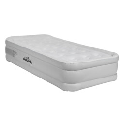Dellonda Single Inflatable High Raised Flocked Air Bed With 230v