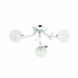 Bellis Ii Chrome 3 Way Ceiling Light Clear Glass / Crystal Shades