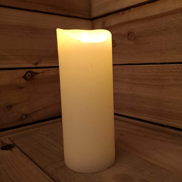Premier Accents Flickerbrights Textured Candle With Timer 23 X 9 Cream