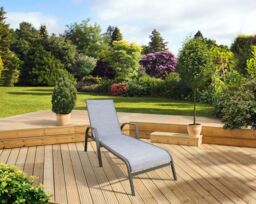 Pagoda Sienna Grey Garden Sun Lounger & Headrest - Pagsil100