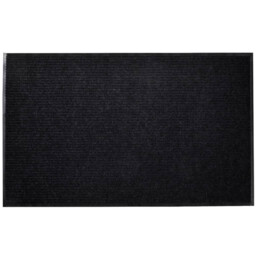 Door Mat Black 120x90 Cm Pvc Backed Polyester Non-slip Heavy-duty