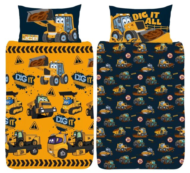Jcb Single Duvet Cover My 1st Jcb Joey Design Reversible Bedding Set