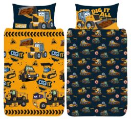 Jcb Single Duvet Cover My 1st Jcb Joey Design Reversible Bedding Set