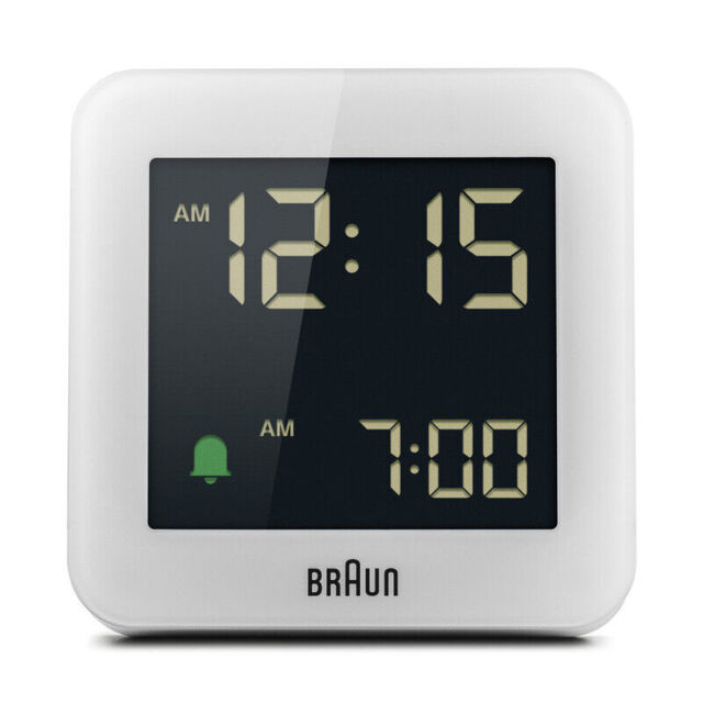 Braun Digital Alarm Clock With Snooze Desk Small 7.5cm - Black Or