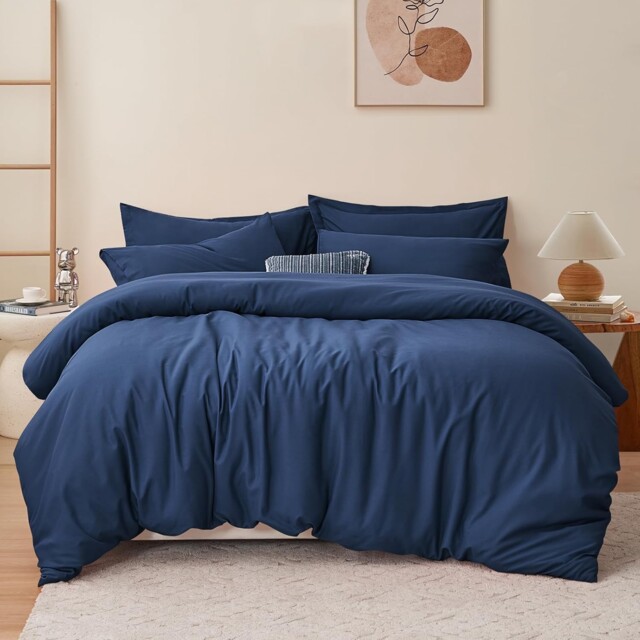 Ruikasi Navy King Size Duvet Cover Sets Bedding Set - Blue Duvet Cover