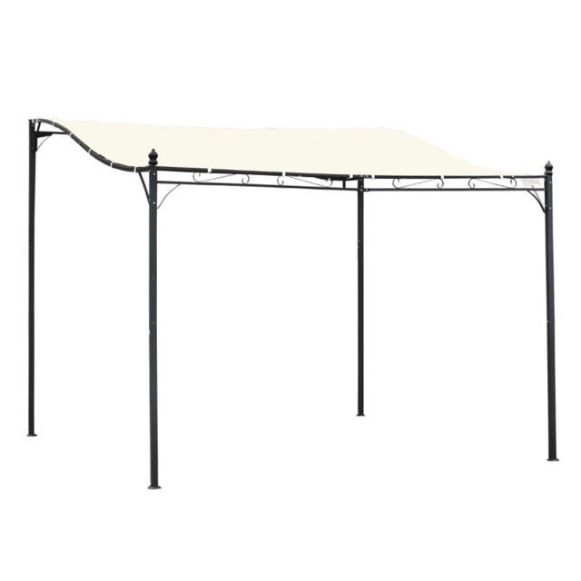 3 X 3m Awning Free Stand Canopy Shade Garden Porch Pergola Black/cream