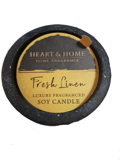 Fresh Linen Luxury Fragranced Soy Candle From Heart & Home Artisan