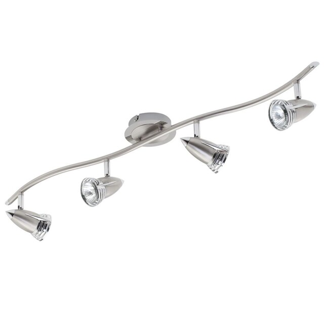 Litecraft Gemini Spotlight Bar Adjustable Indoor Satin Nickel Ceiling