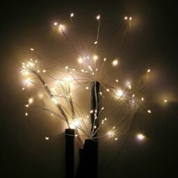 160 Led Warm White Firework Starburst Stake Fairy Lights Garden Path