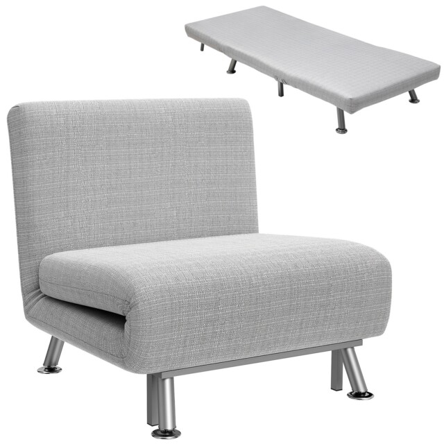 Homcom Single Folding 5 Position Convertible Sleeper Chair Sofa Bed