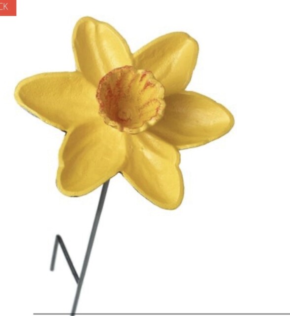 Bird Feeder Daffodil Forked Stake Cast Iron Flower Bed Garden Outside