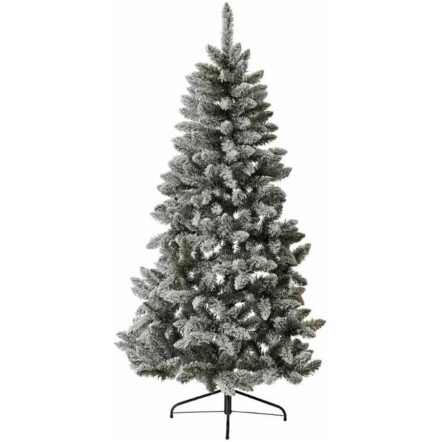 Flocked Fir 6ft Half Christmas Tree Green With Snow Effect